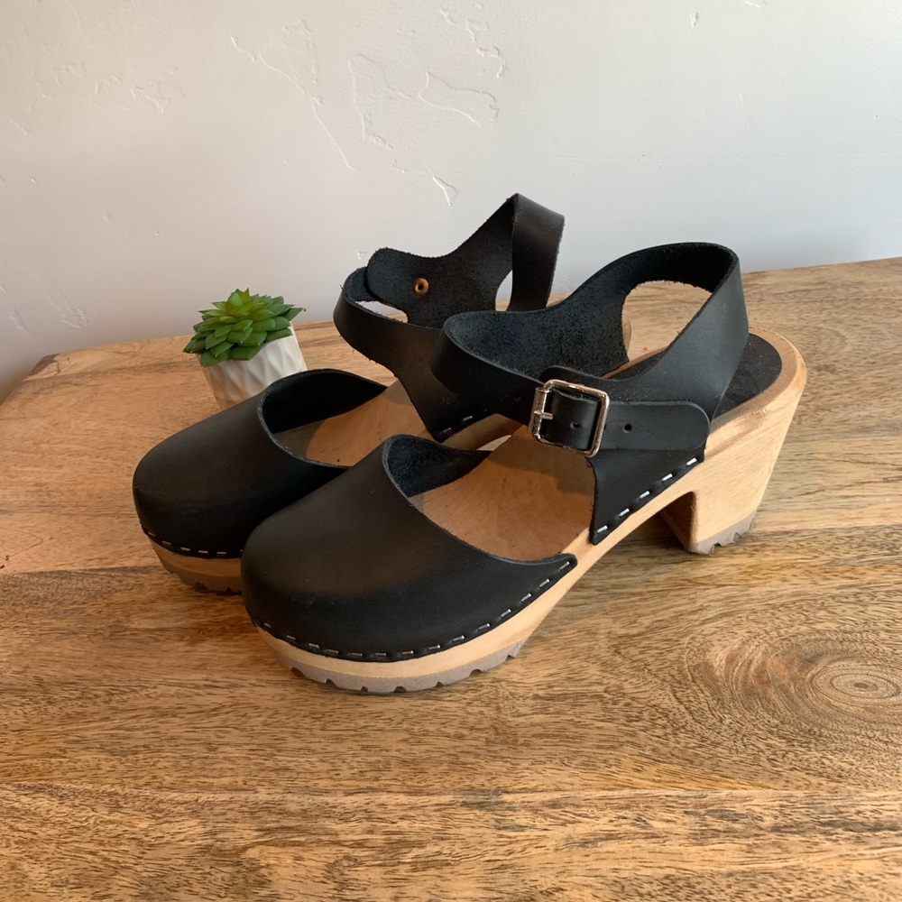 MIA ABBA sandal black Swiss heeled clogs